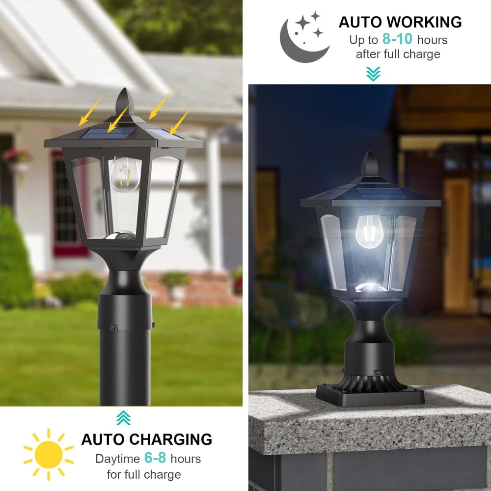 Solar Post Light 6000K Dusk to - Yard Lighting Decor 리뷰 및 가격