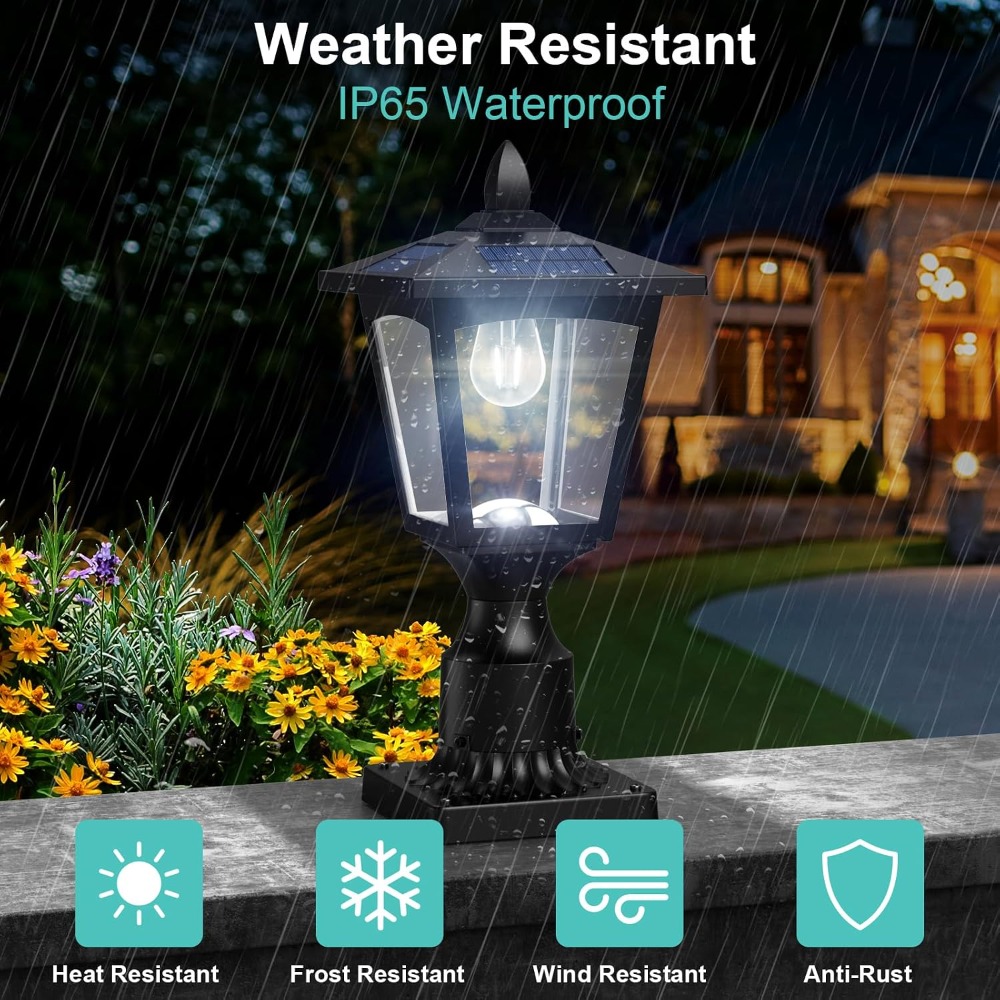 Solar Post Light 6000K Dusk to - Yard Lighting Decor 리뷰 및 가격
