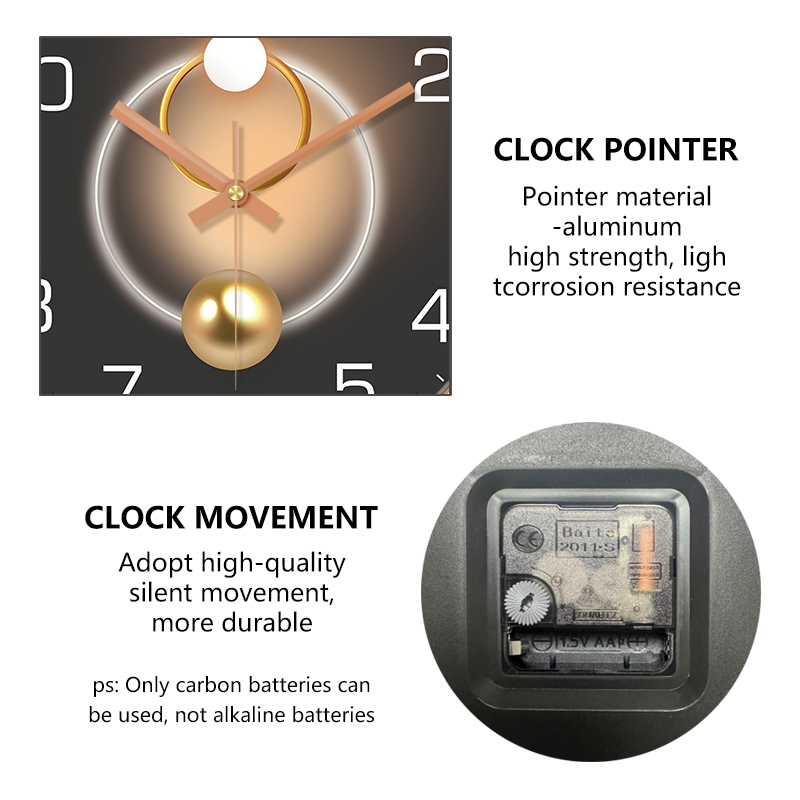 Luxury Wall Clock 2D Light Sha - Lighting Home Decor Wall Clocks 리뷰 및 가격