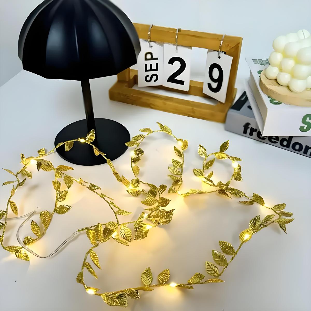 Led Romantic Golden Leaf Fairy - Lighting Decoration For Diwali 리뷰 및 가격