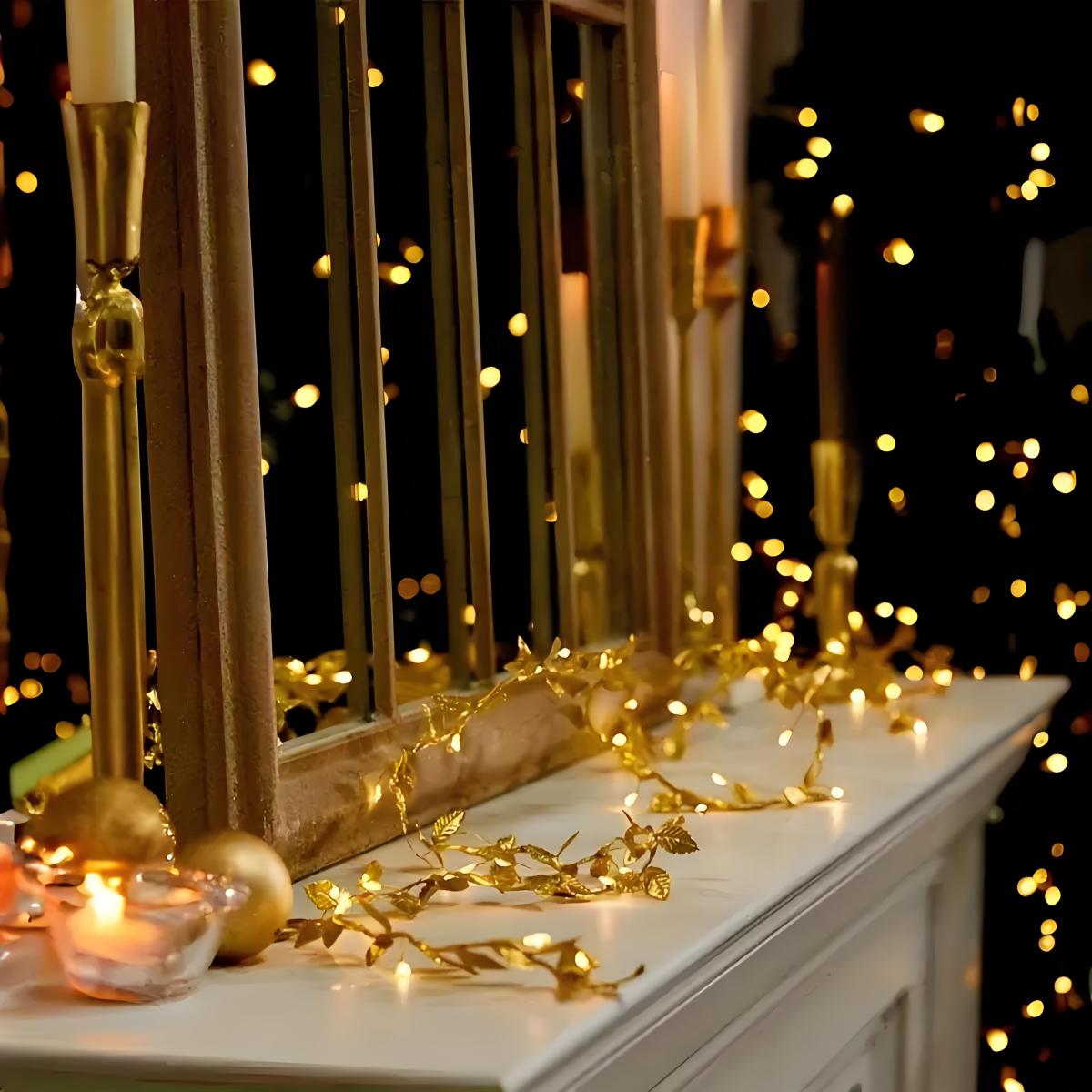 Led Romantic Golden Leaf Fairy - Lighting Decoration For Diwali 리뷰 및 가격