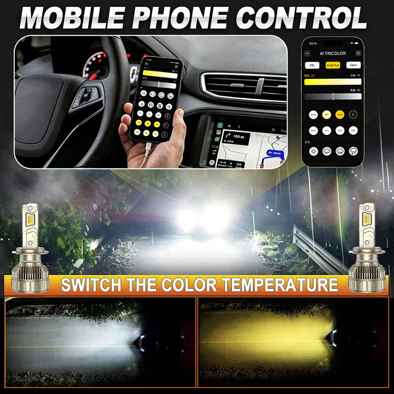 APP Control H7 Car Headlight B - Colour Changing Bulb 리뷰 및 가격