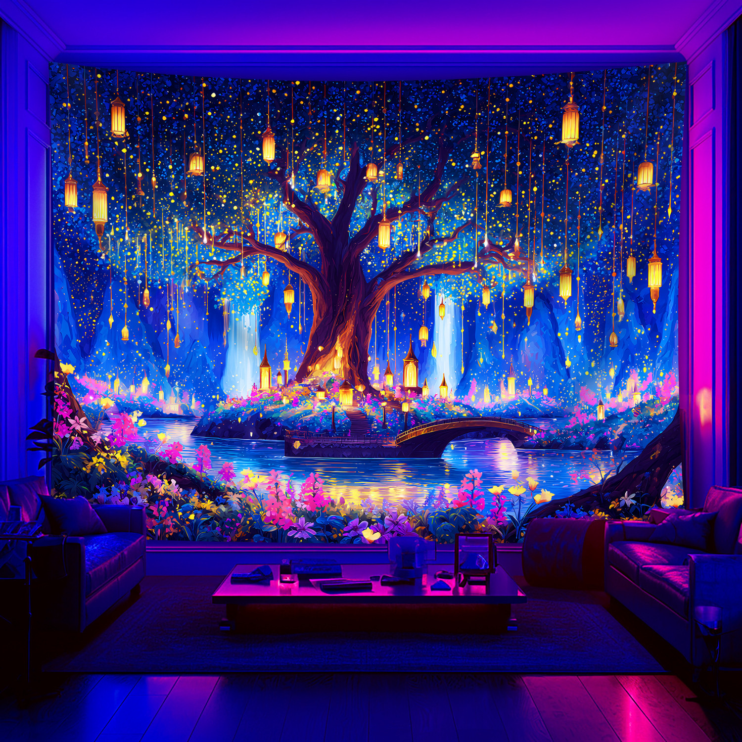 VIKAMA Black Light Tree of Lif - Wall Decor Lighting Tree 리뷰 및 가격
