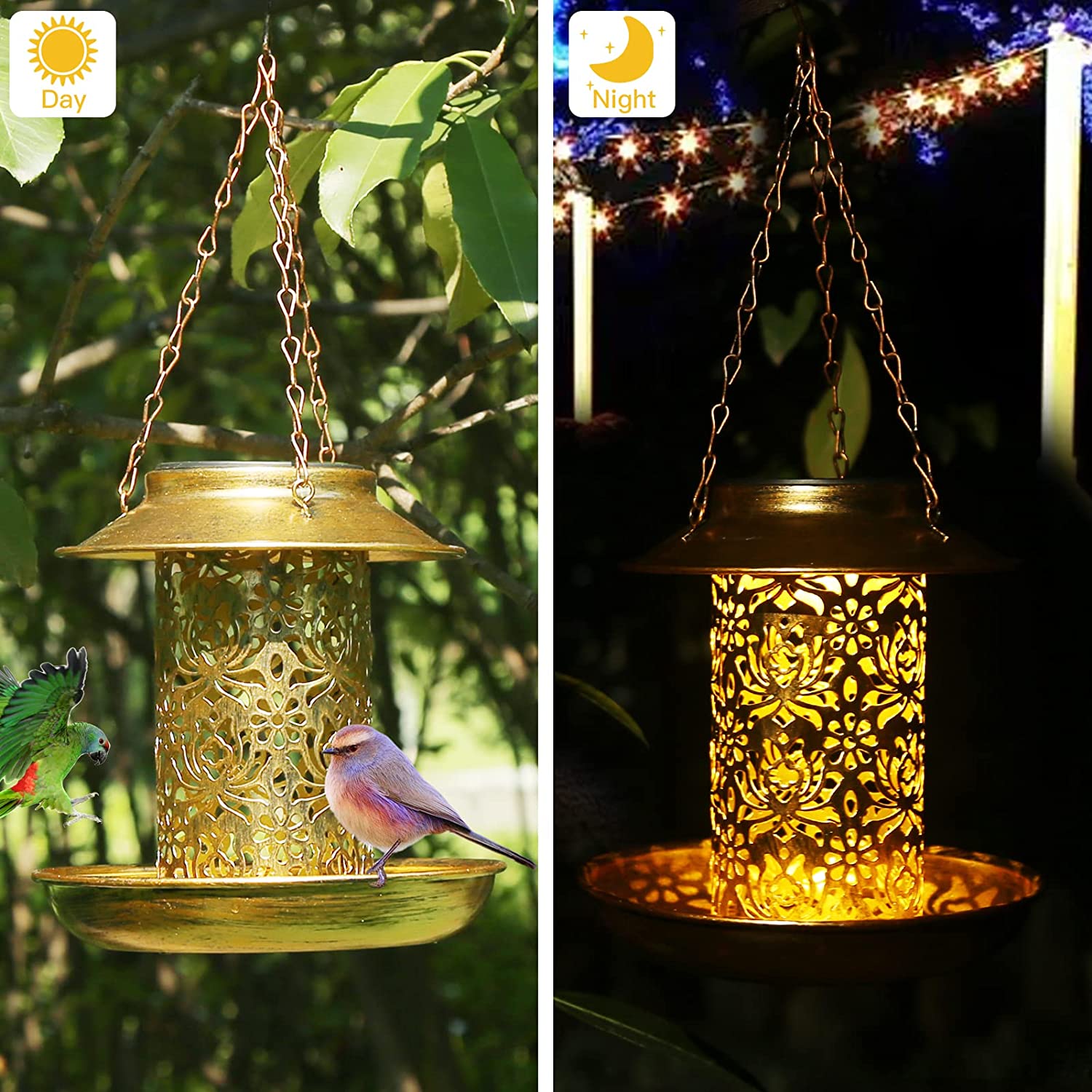 Solar Bird Feeder Metal Outdoo - Outdoor Lighting Decor Ideas 리뷰 및 가격