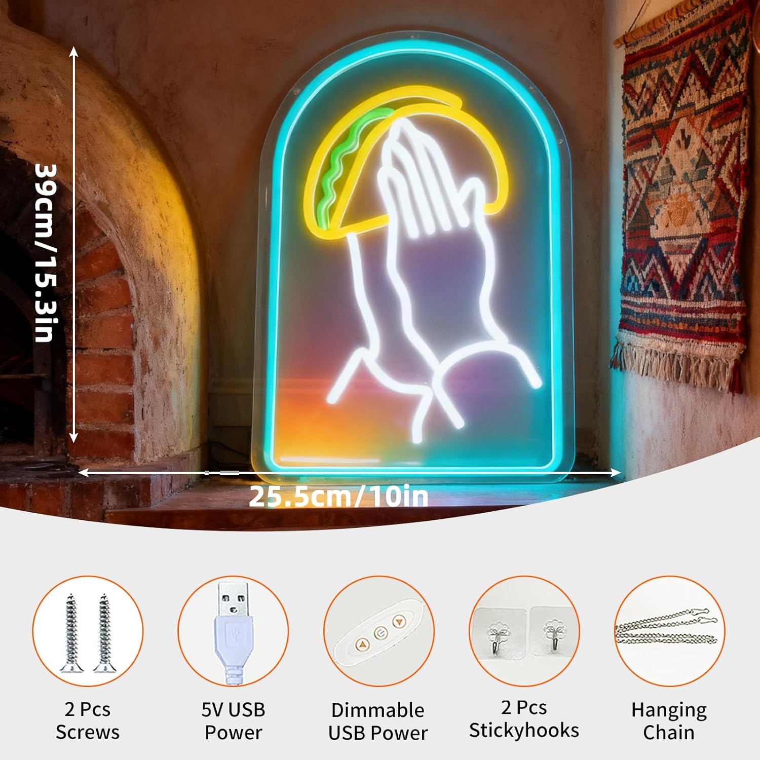 Taco LED Neon Sign LED Wall Li - Outdoor Lighting Decor Ideas 리뷰 및 가격