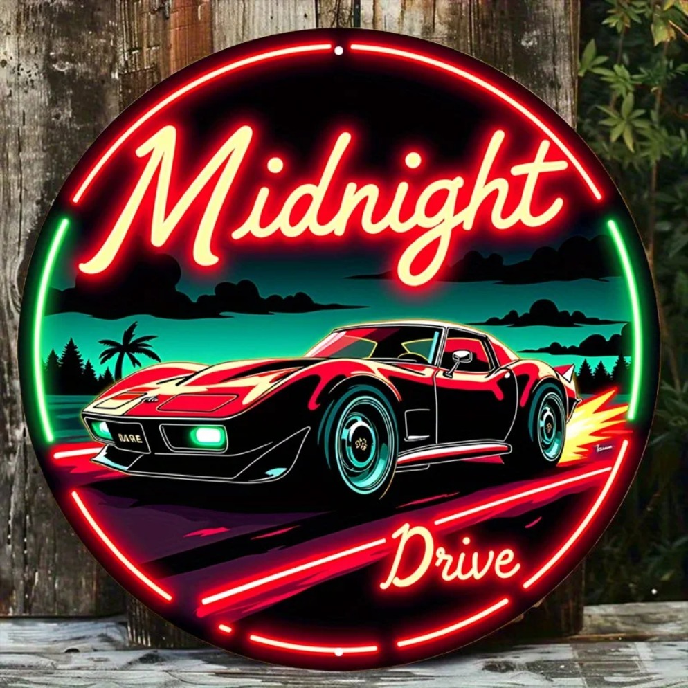 Vintage Neon Car Sign Midnight - Lighting Metal Wall Decor 리뷰 및 가격
