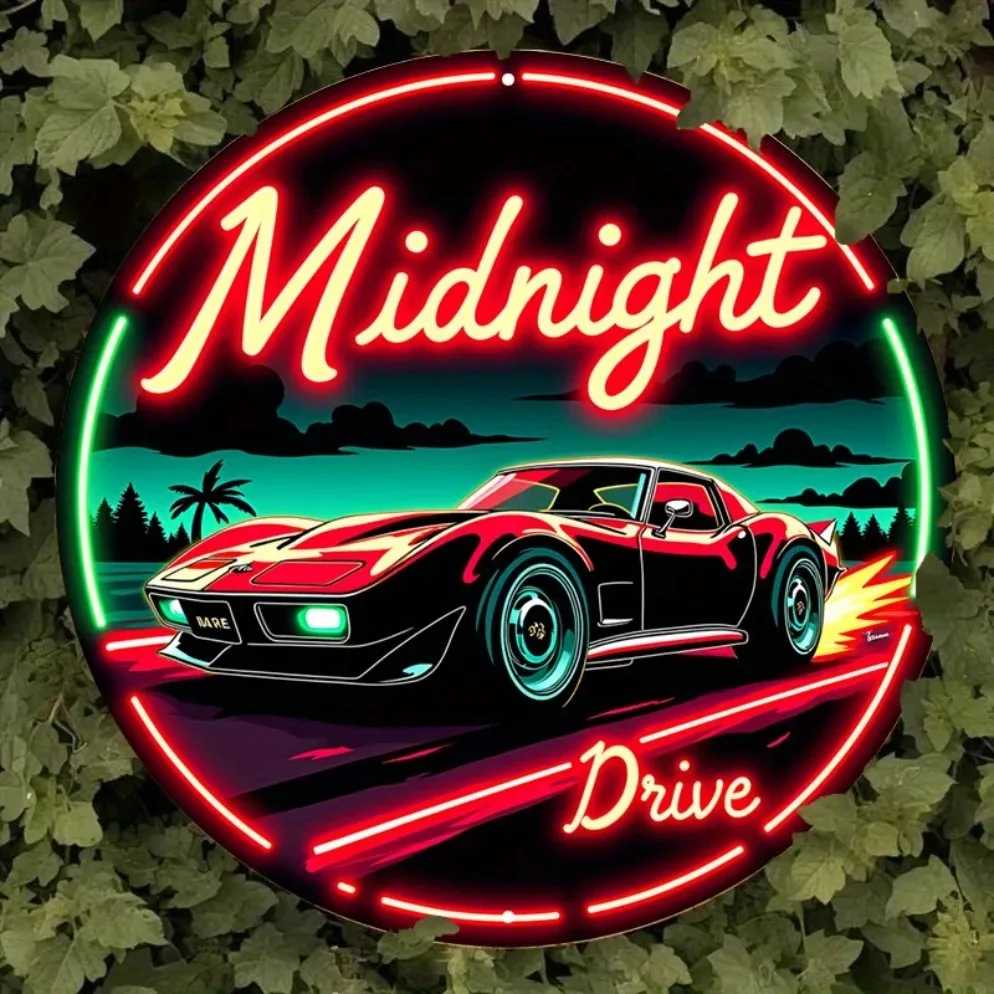 Vintage Neon Car Sign Midnight - Lighting Metal Wall Decor 리뷰 및 가격