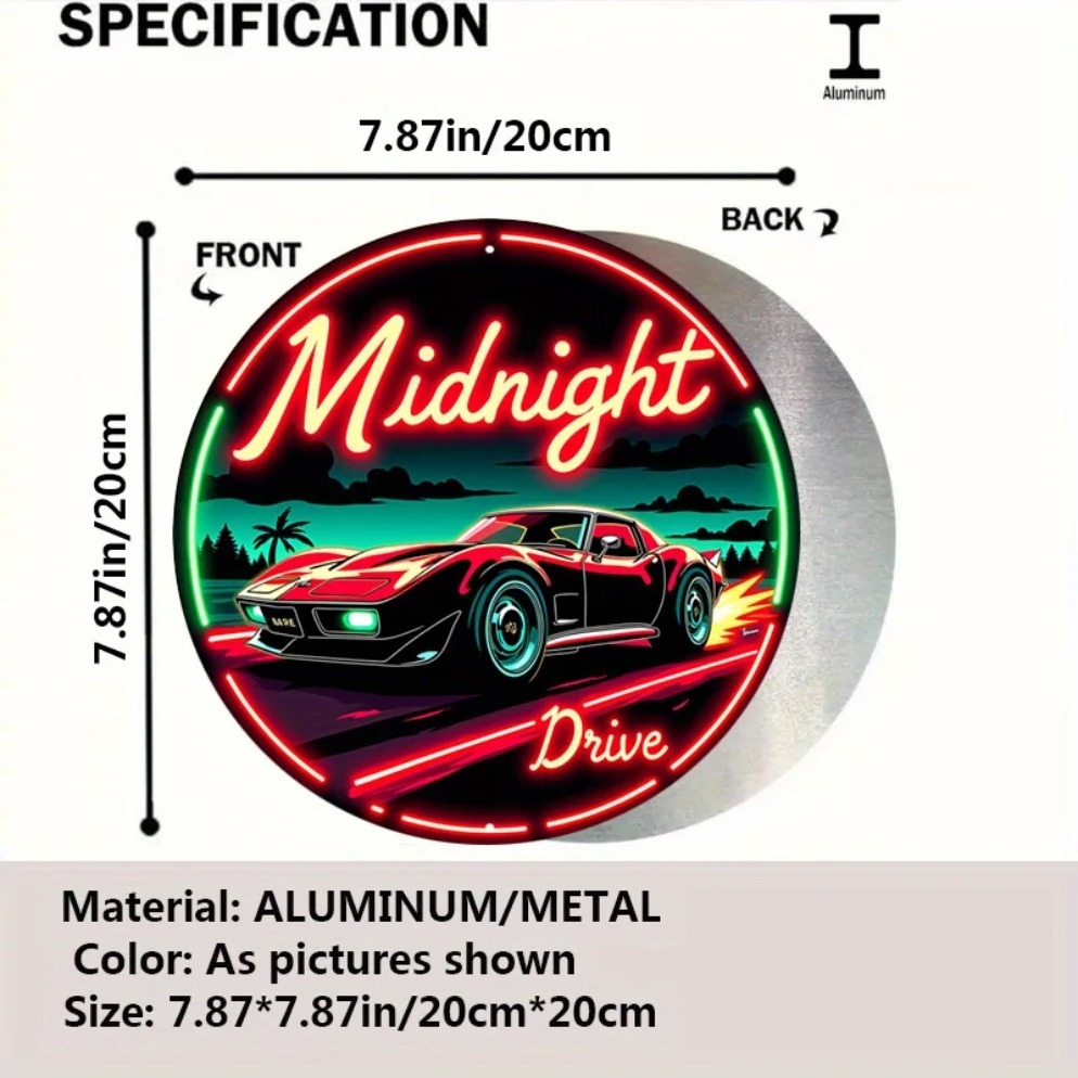 Vintage Neon Car Sign Midnight - Lighting Metal Wall Decor 리뷰 및 가격