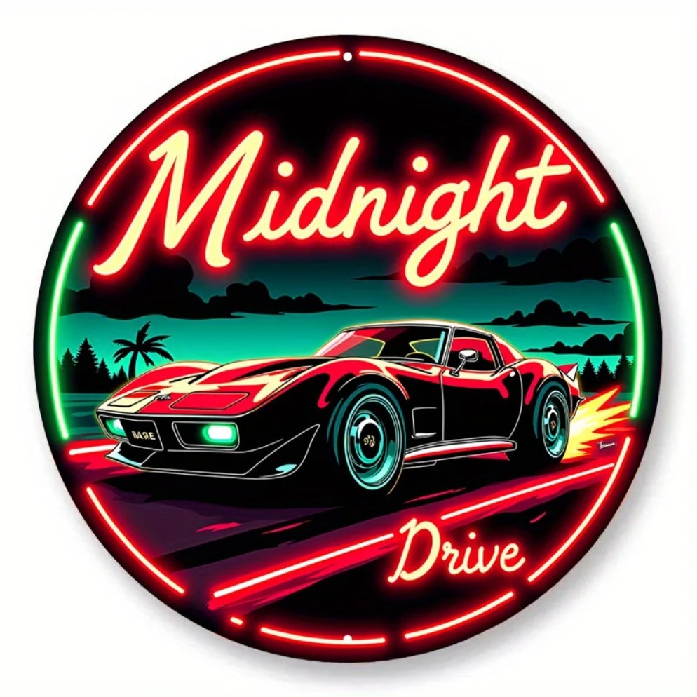 Vintage Neon Car Sign Midnight - Lighting Metal Wall Decor 리뷰 및 가격