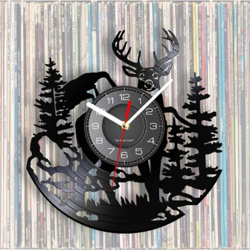 Forest Deer Vinyl Record Wall  - Lighting Home Decor Wall Clocks 리뷰 및 가격