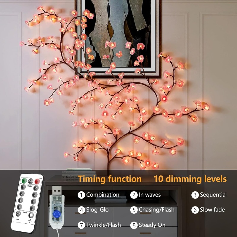 LED Cherry Blossom Tree Branch - Wall Decor Lighting Tree 리뷰 및 가격