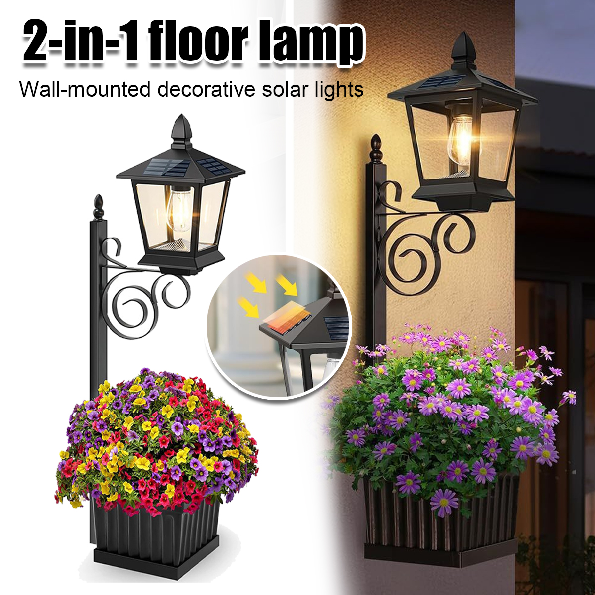2 in 1 Solar Planter Lamp Wate - Wall Decor Lighting 리뷰 및 가격