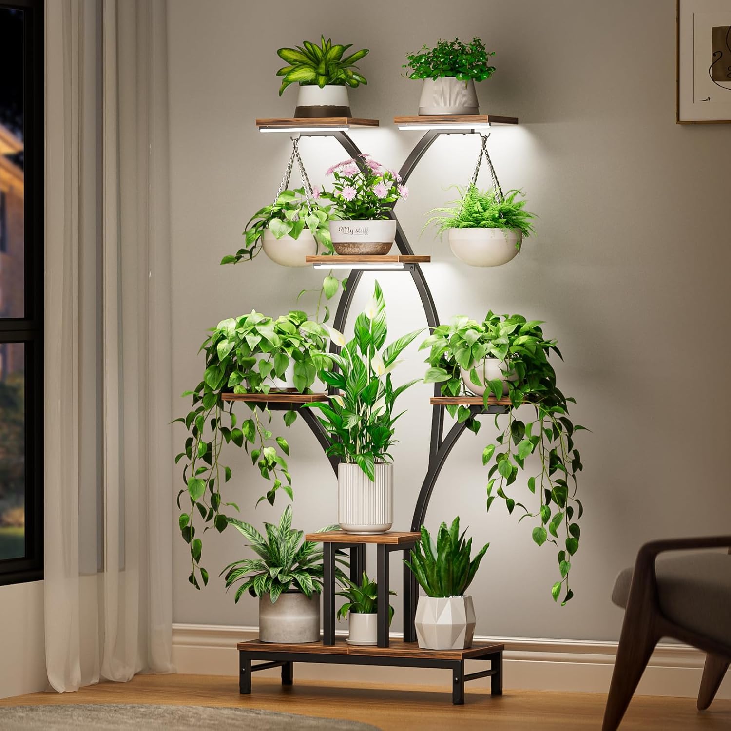 7-Tier Corner Plant Stand with - Lighting Home Decor Products 리뷰 및 가격