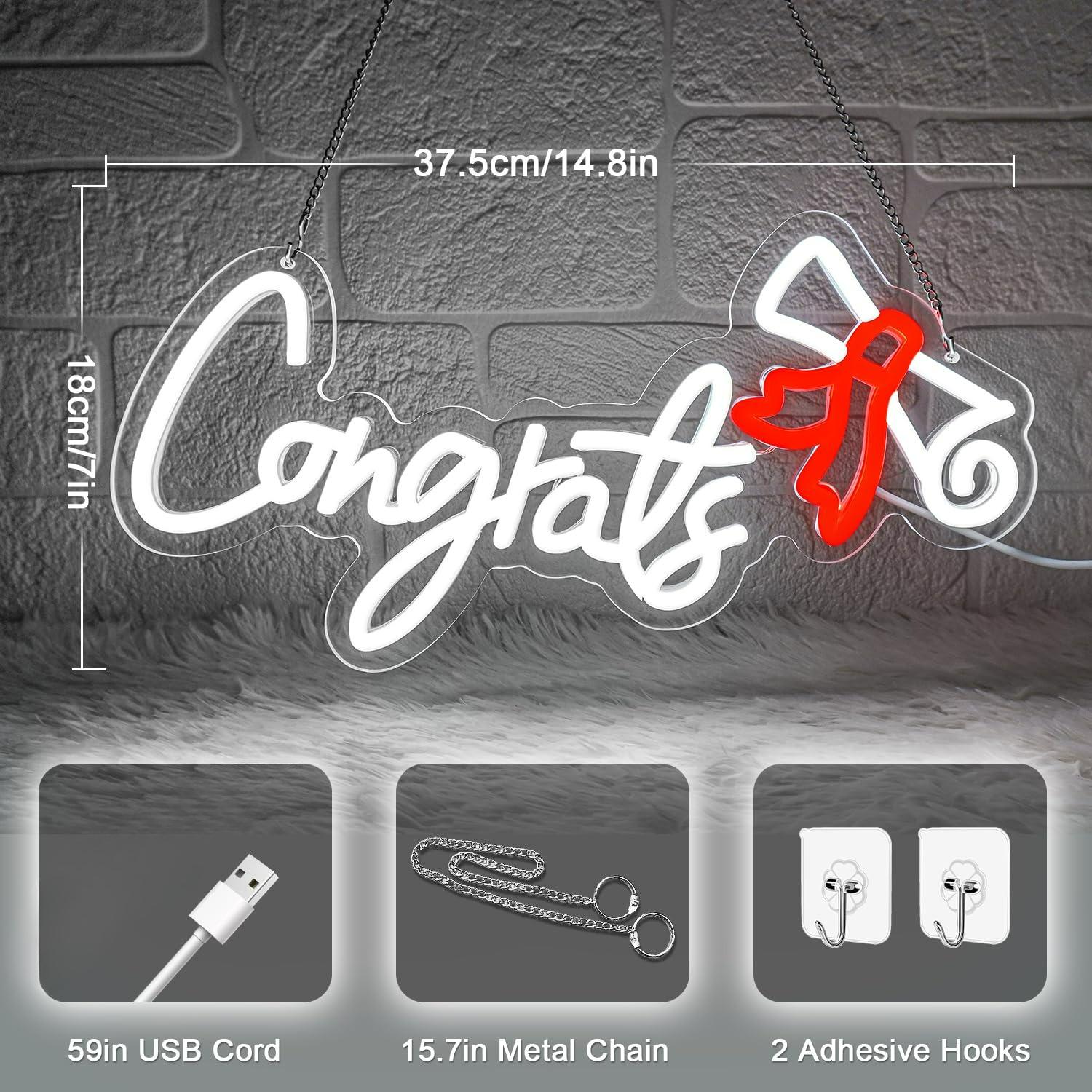 Congrats Graduation Neon Sign  - Wall Decor Lighting 리뷰 및 가격