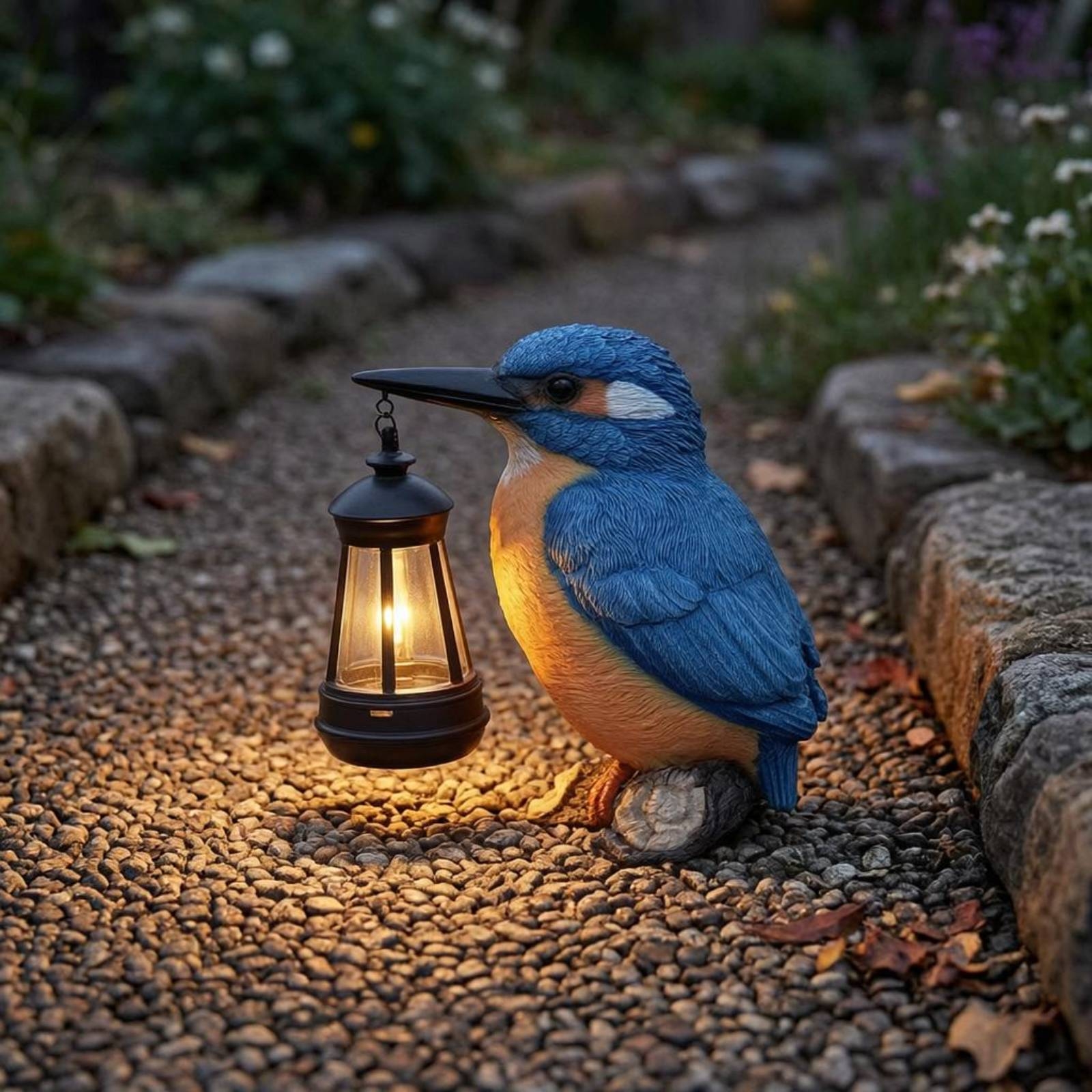 Solar Kingfisher Statue Resin  - Yard Lighting Decor 리뷰 및 가격