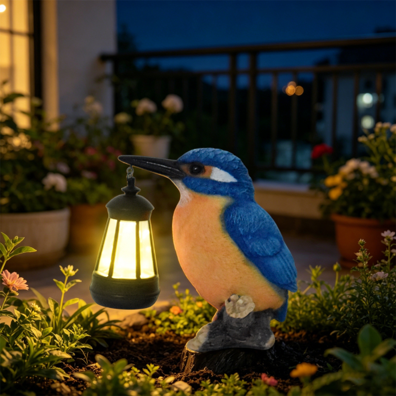 Solar Kingfisher Statue Resin  - Yard Lighting Decor 리뷰 및 가격