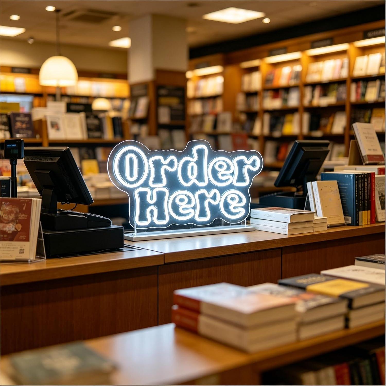 Order Here Neon Sign USB Dimma - Wall Decor Lighting 리뷰 및 가격