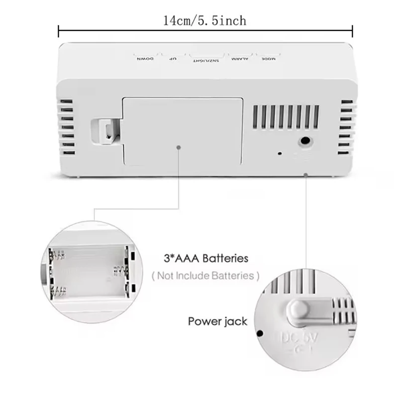 1Pc White Digital Clock LED Mi - Lighting Home Decor Wall Clocks 리뷰 및 가격