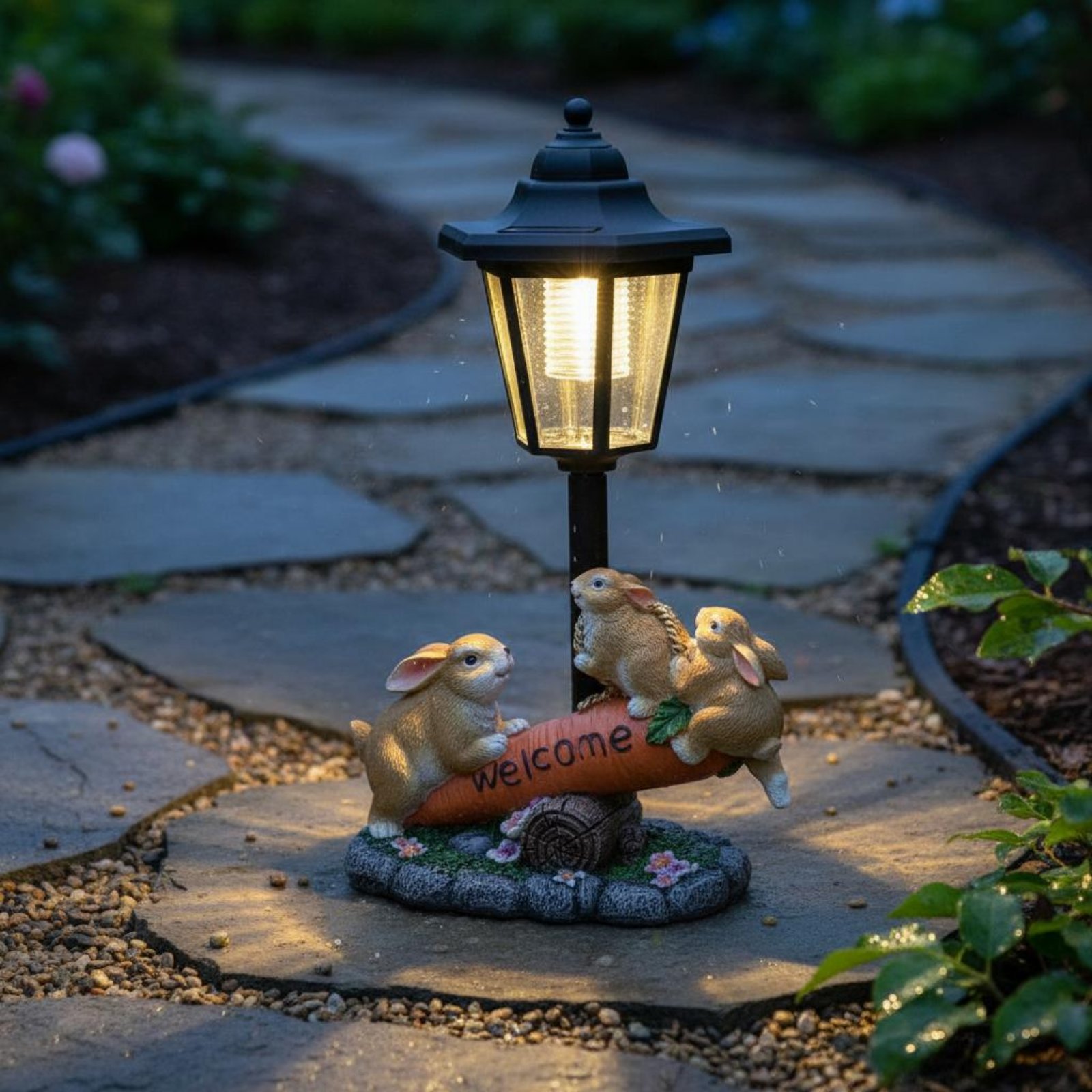 Solar Rabbit Statue Decorative - Yard Lighting Decor 리뷰 및 가격