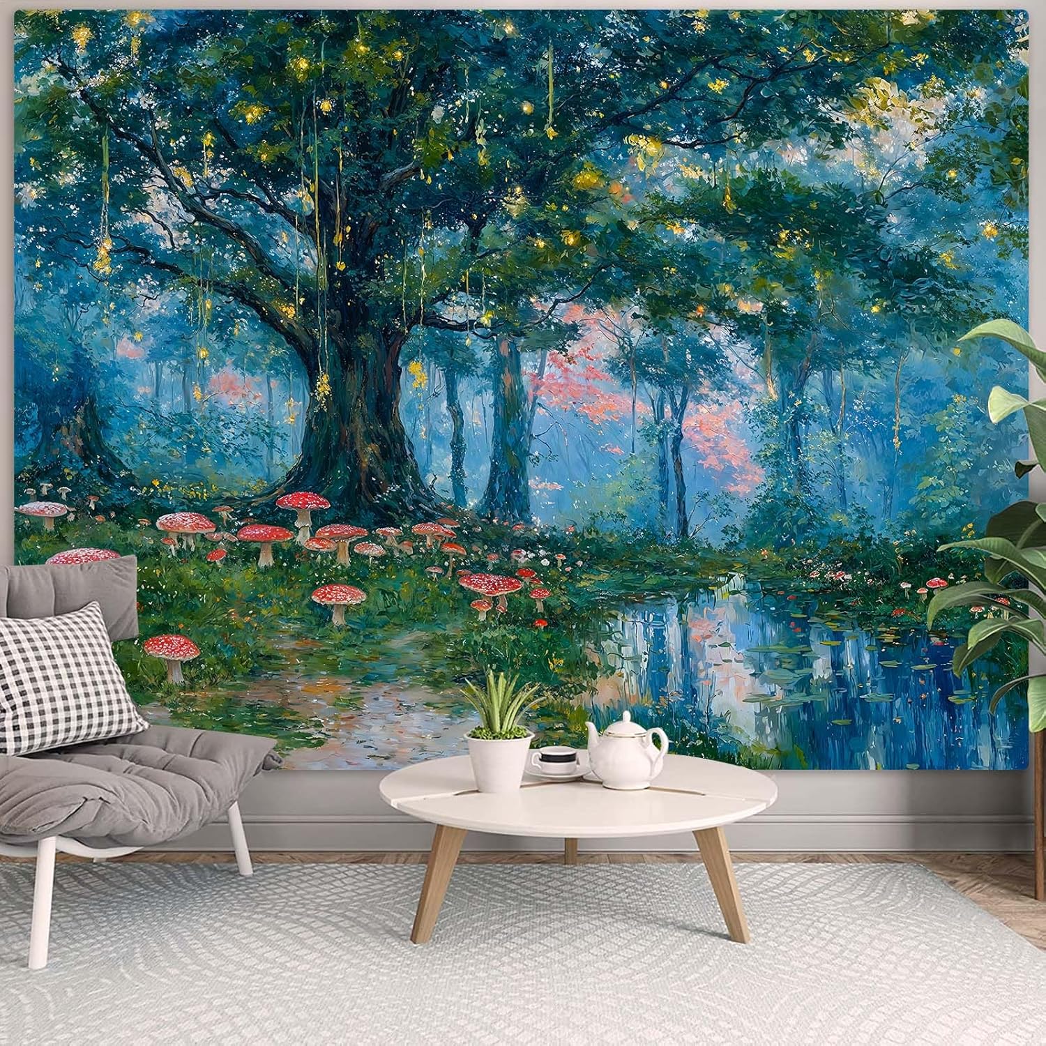 Enchanted Forest Tapestry, Mag - Wall Decor Lighting Tree 리뷰 및 가격