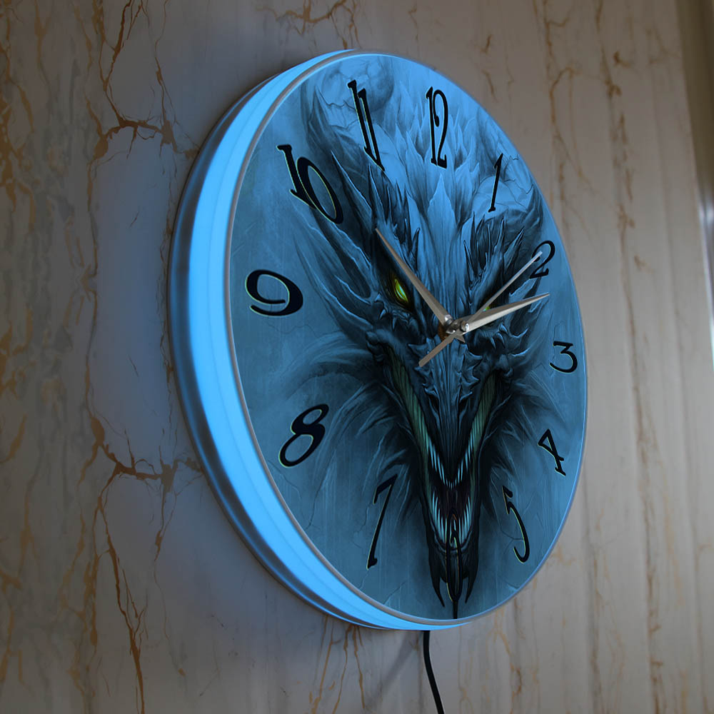 Gothic Evil Dragon Head Lumino - Lighting Home Decor Wall Clocks 리뷰 및 가격