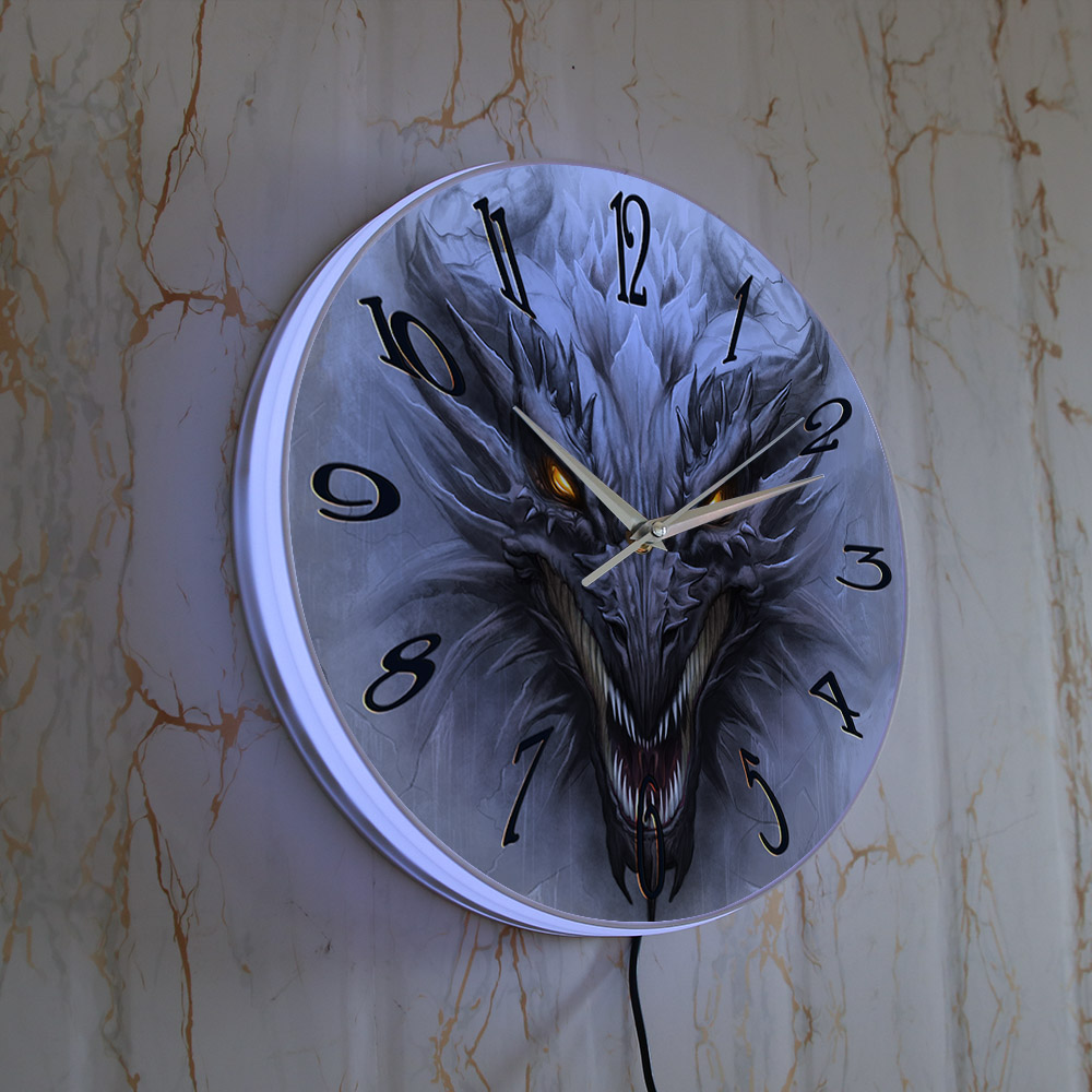 Gothic Evil Dragon Head Lumino - Lighting Home Decor Wall Clocks 리뷰 및 가격