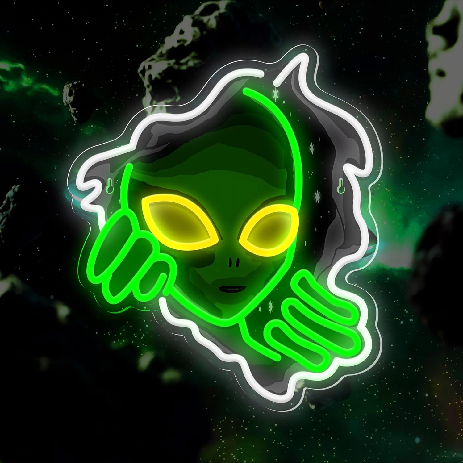 Alien Face Neon Sign Green Glo - Outdoor Lighting Decor Ideas 리뷰 및 가격