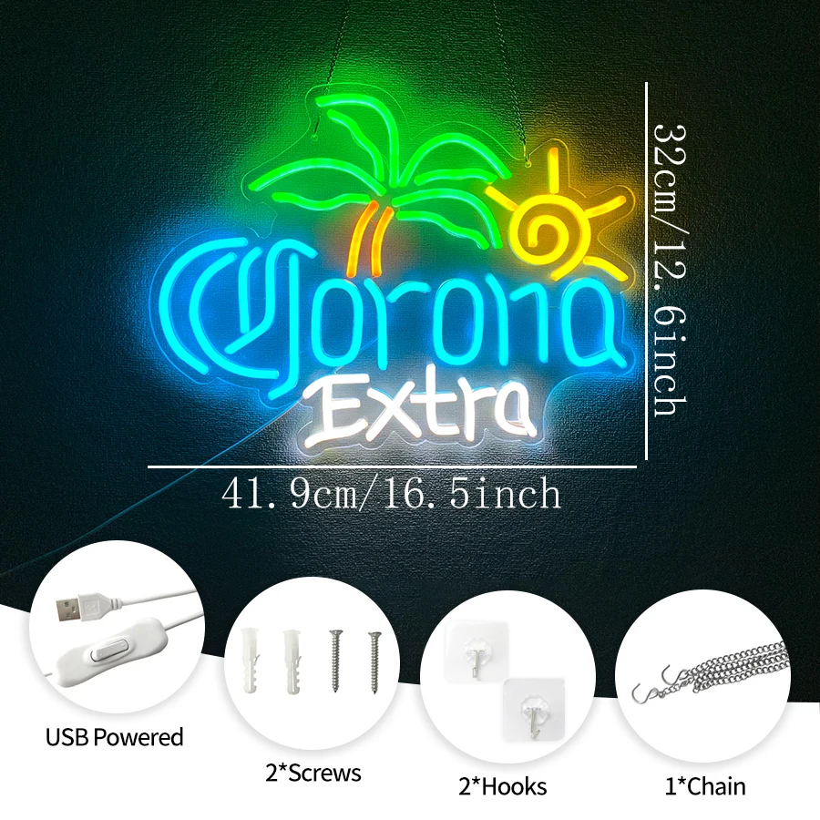 Bar Light Up Signs Extra Beer  - Wall Decor Lighting Tree 리뷰 및 가격
