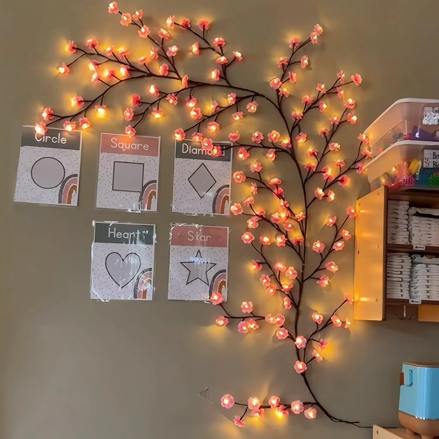 Cherry Blossom Willow Vine Twi - Wall Decor Lighting Tree 리뷰 및 가격