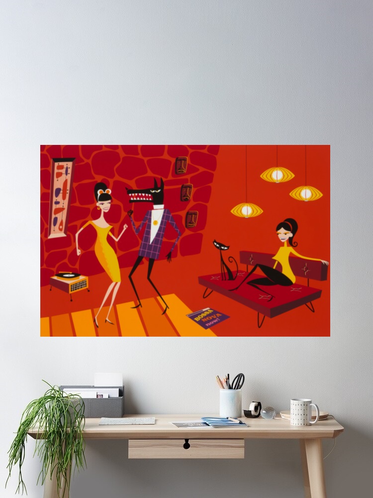 Josh Agle Bossa Nova Now Photo - Nova Decor & Lighting Vase Glass Brun 26Cm 리뷰 및 가격