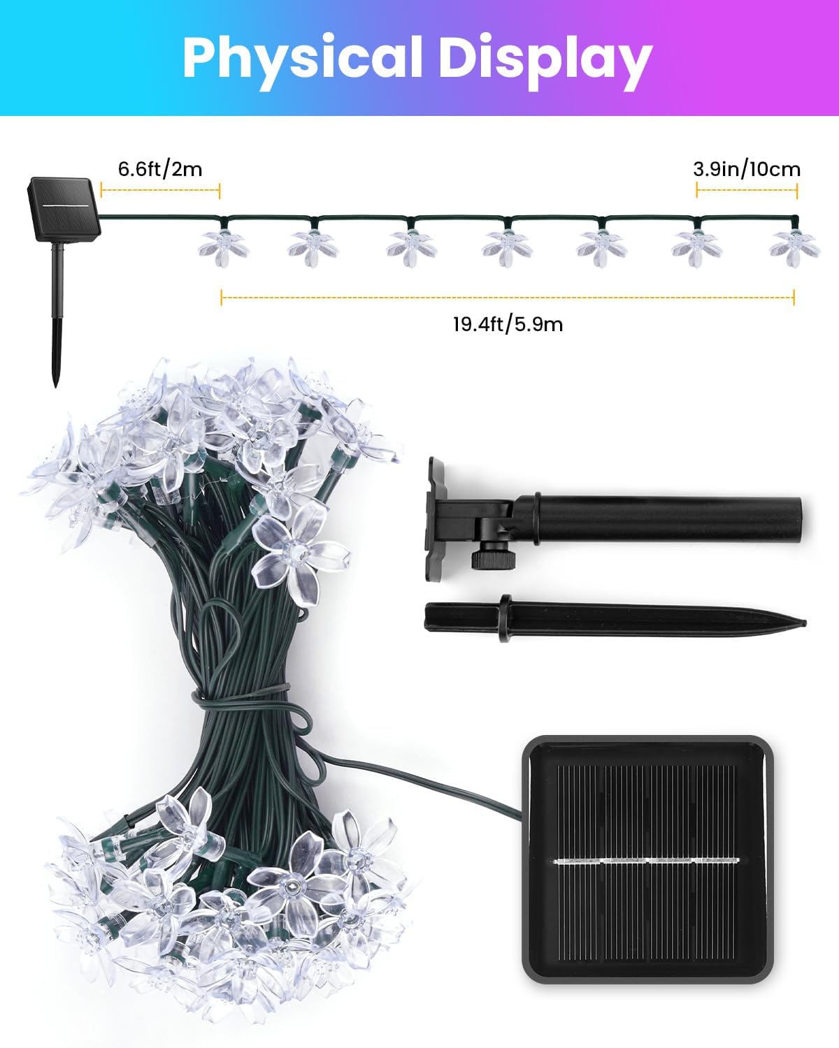 60 LED Flower Solar String Lig - Yard Lighting Decor 리뷰 및 가격