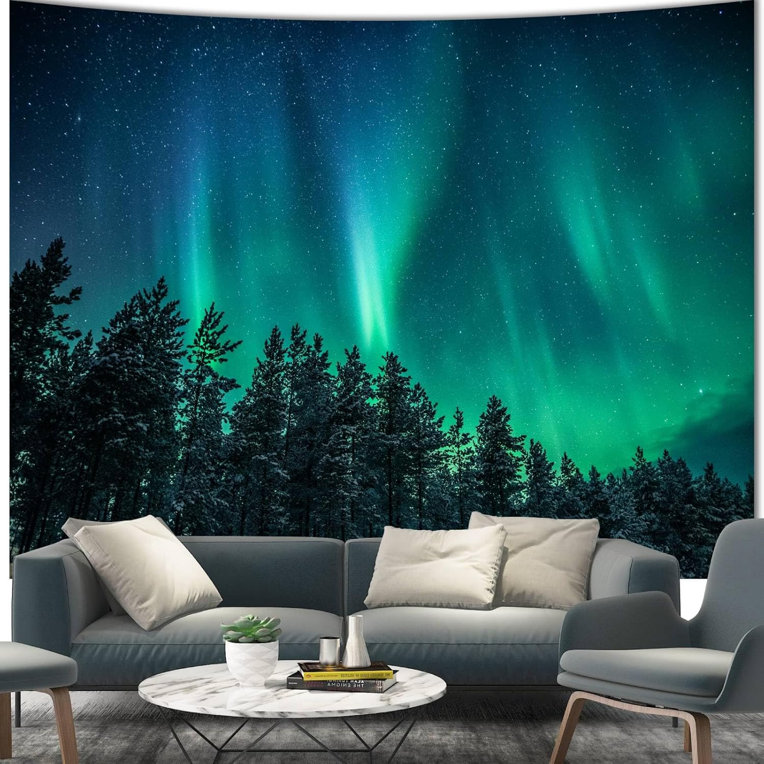 Large Northern Lights Tapestry - Wall Decor Lighting Tree 리뷰 및 가격