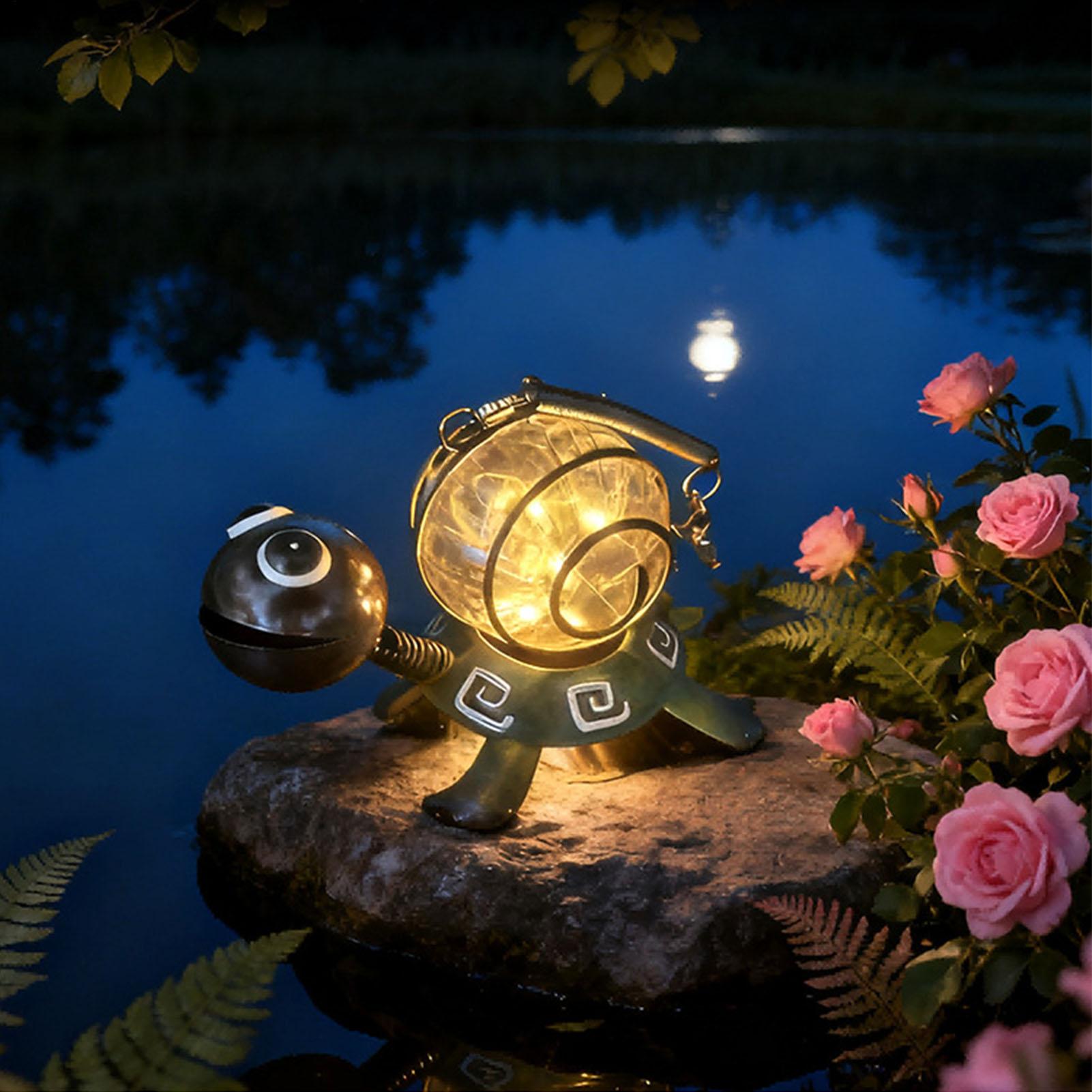 Solar Turtle Garden Statue Wat - Yard Lighting Decor 리뷰 및 가격