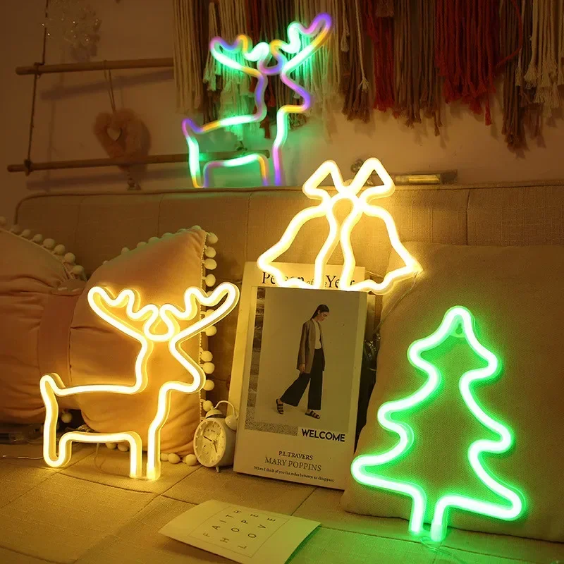 LED Christmas Socks Neon Sign  - Wall Decor Lighting Tree 리뷰 및 가격