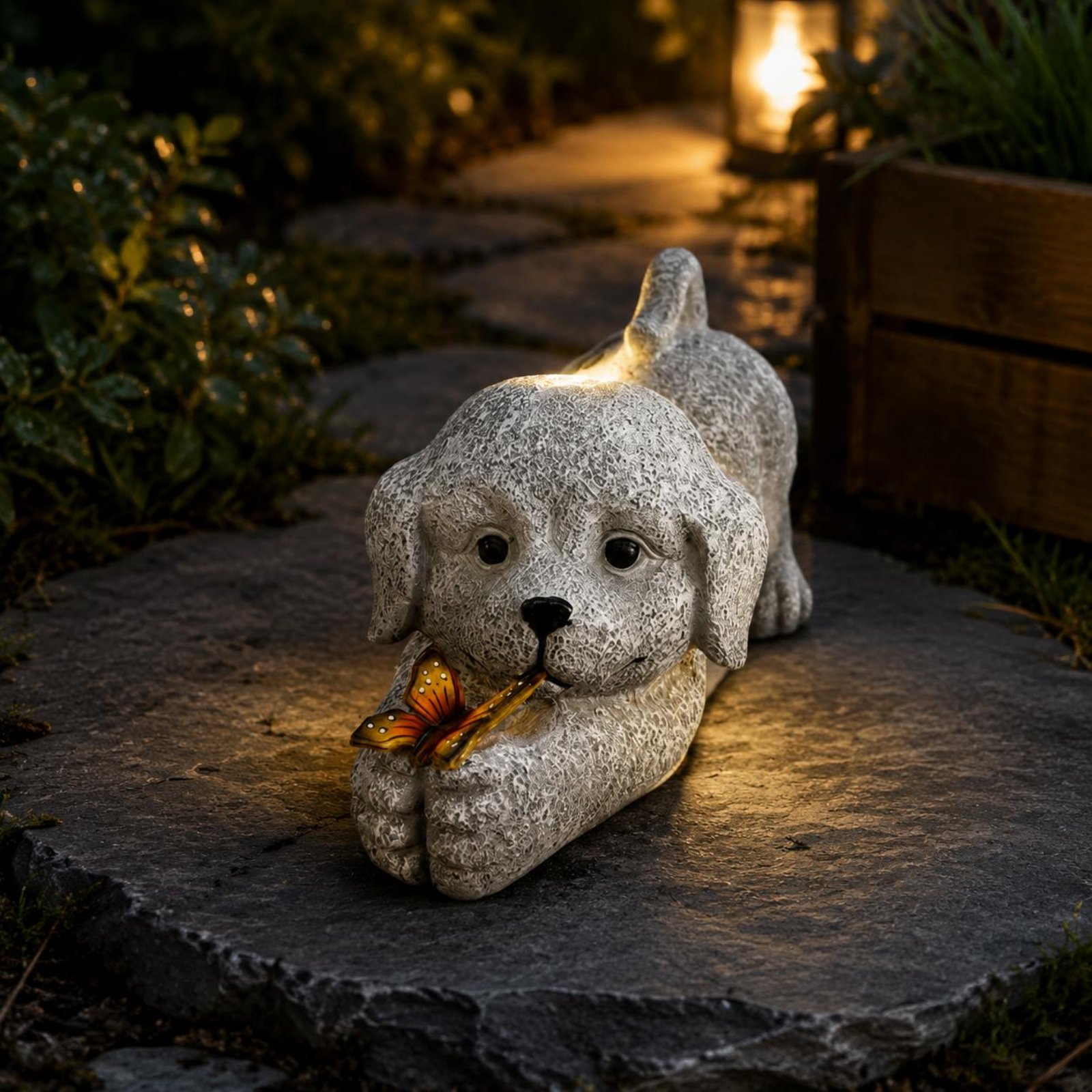 Solar Dog Statue Resin Craft S - Yard Lighting Decor 리뷰 및 가격