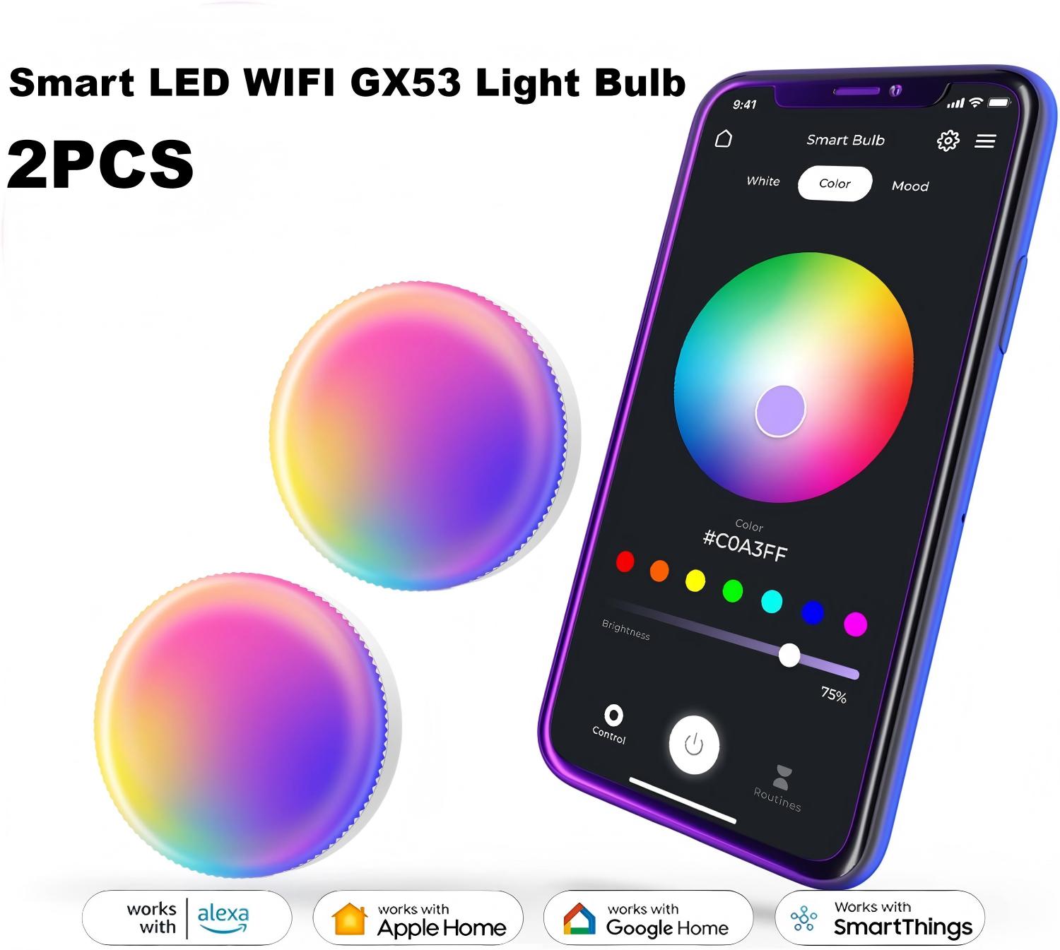 2PCS Smart Light Bulbs TUYA Wi - Colour Changing Bulb 리뷰 및 가격