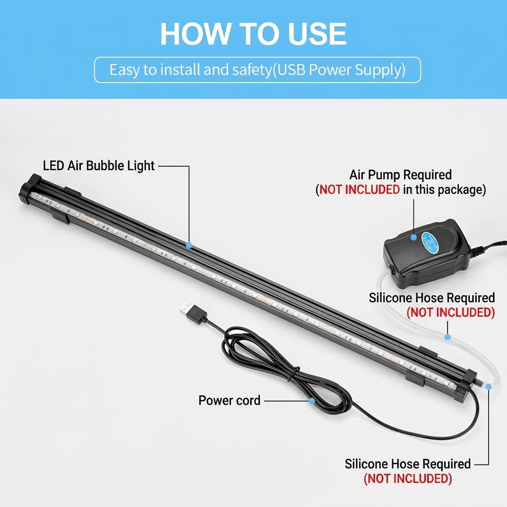USB LED Aquarium Air Bubble Li - Colour Changing Bulb 리뷰 및 가격