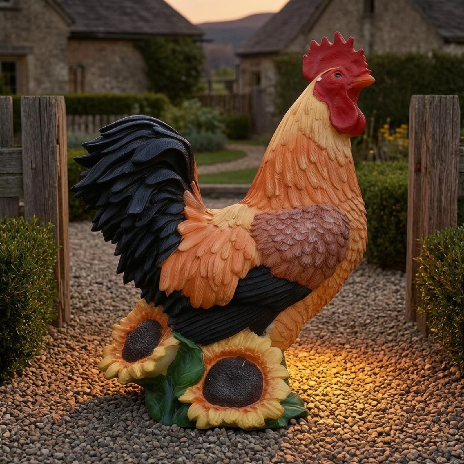 Solar Chicken Garden Sculpture - Outdoor Lighting Decor Ideas 리뷰 및 가격